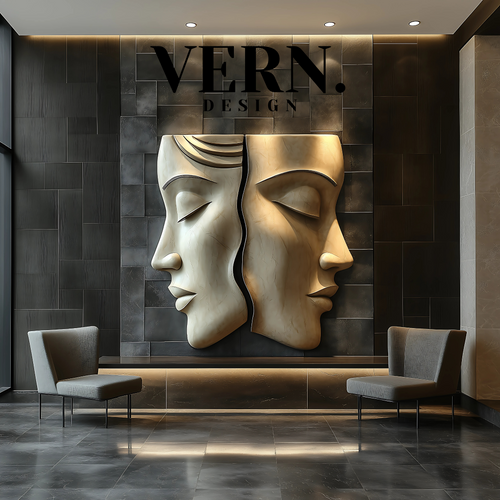 The Other Half Wall Sculpture Colorful and Majestic  Wall Art Modern Decor for Living Room and Office 