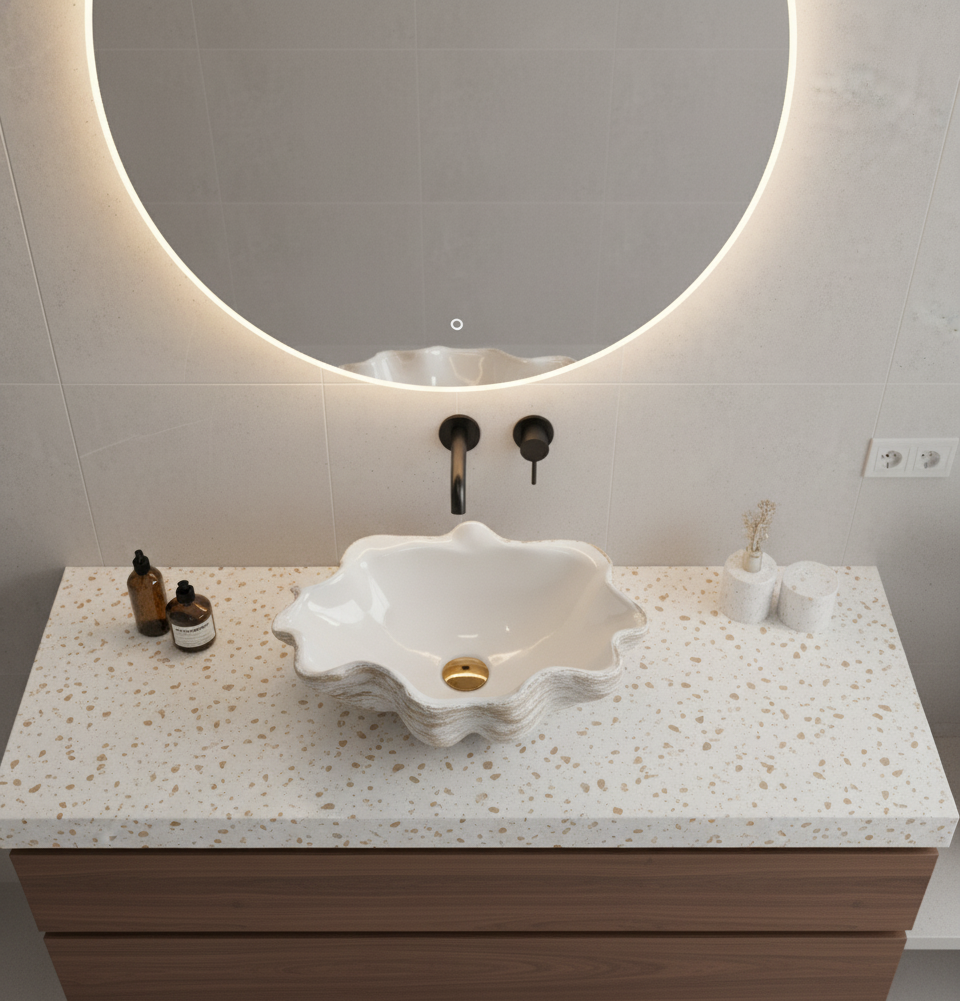 Pevana | Mimari İstiridye Formlu Çanak Lavabo